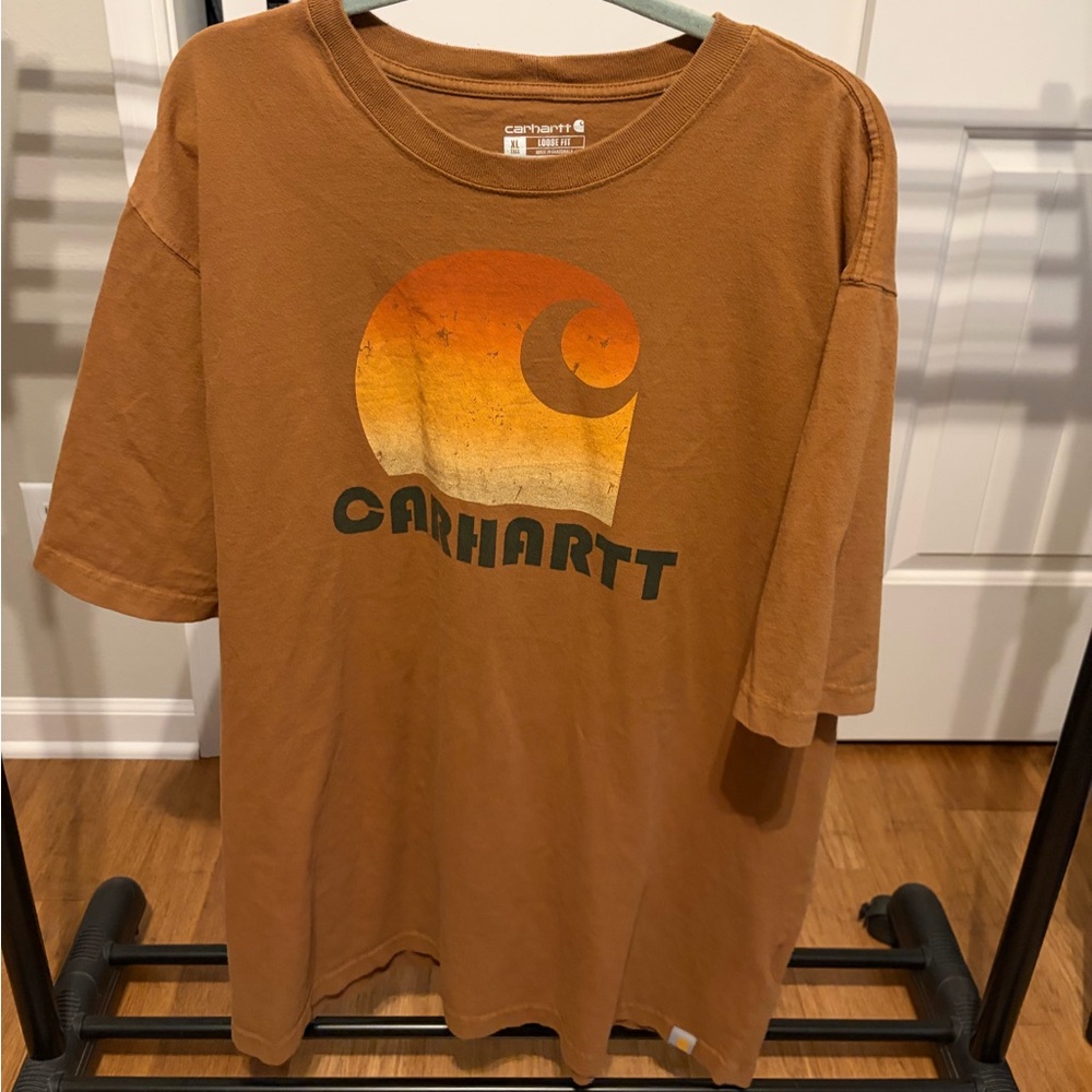 Carhartt Burnt Orange Logo T-Shirt